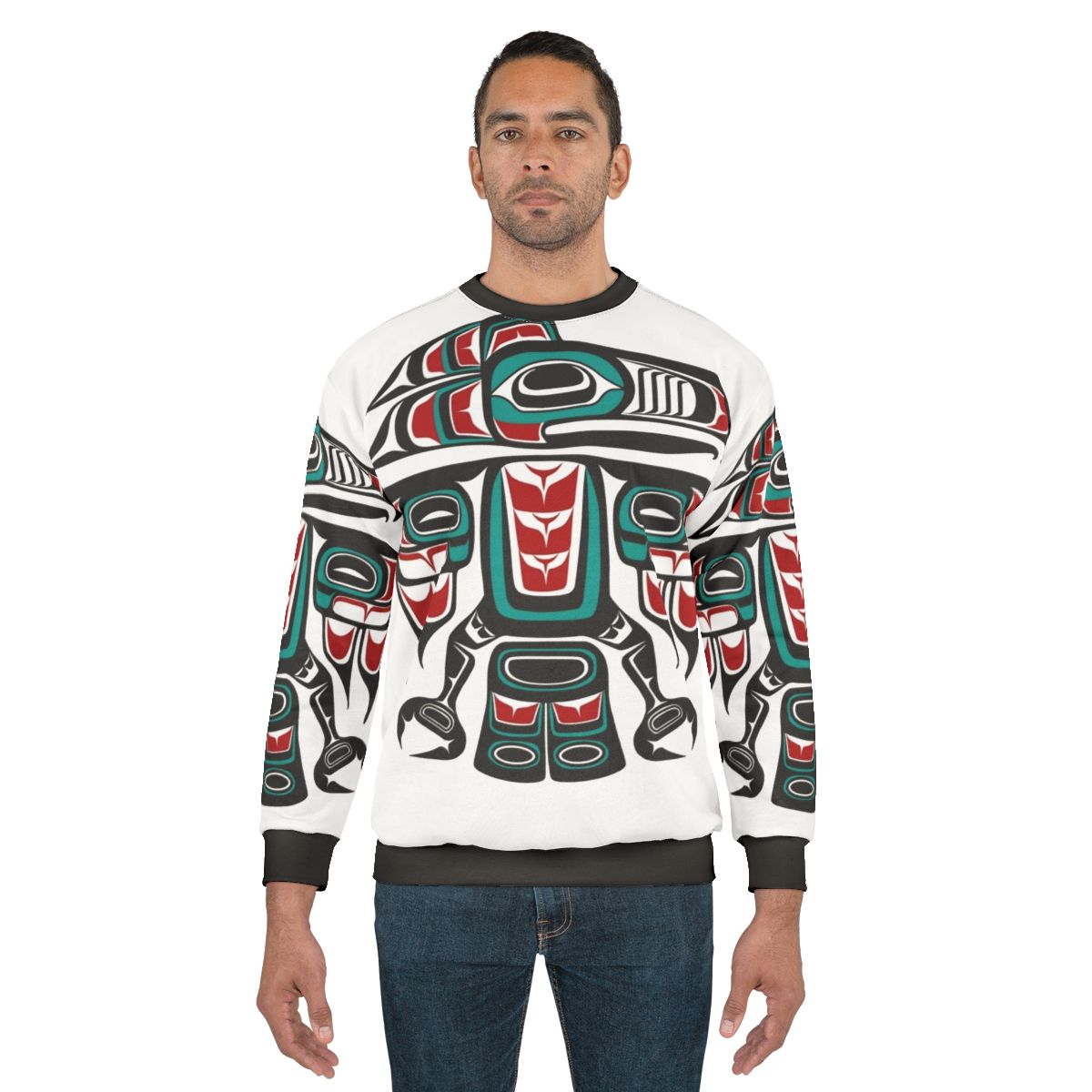 Haida Tlingit Native Raven Totem Sweatshirt