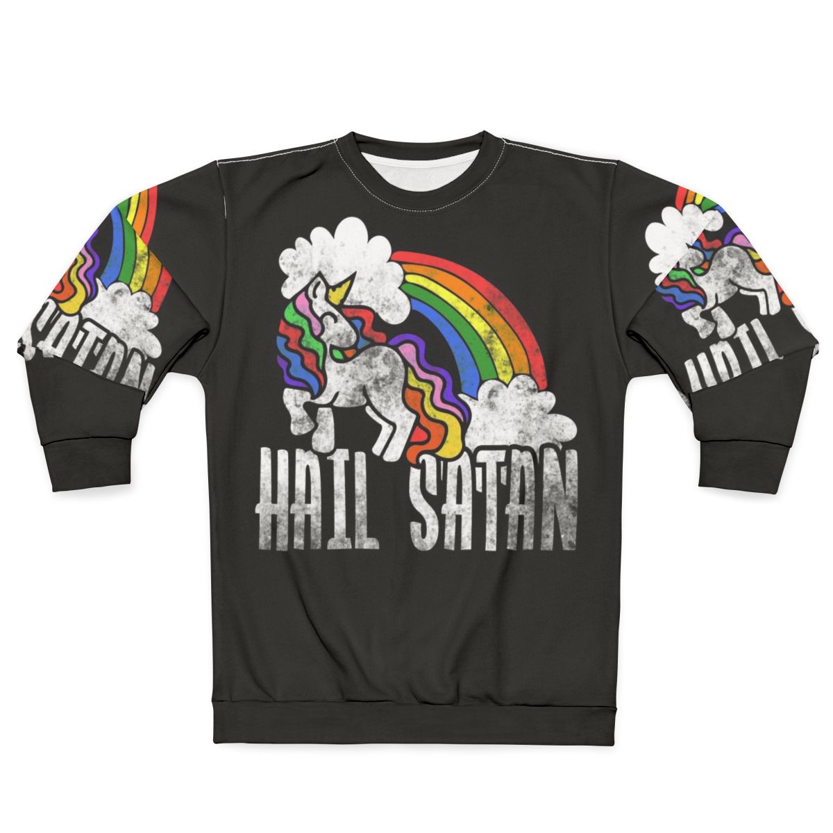 Dark retro rainbow unicorn satanic sweatshirt