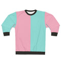 Half pink and blue colorblock minimalist sweatshirt