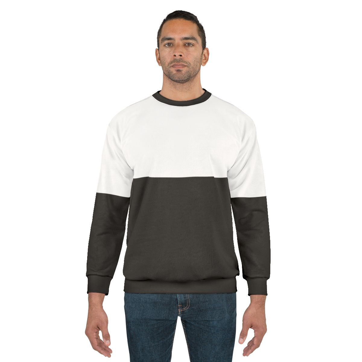 Modern minimalist half white half black sweatshirt