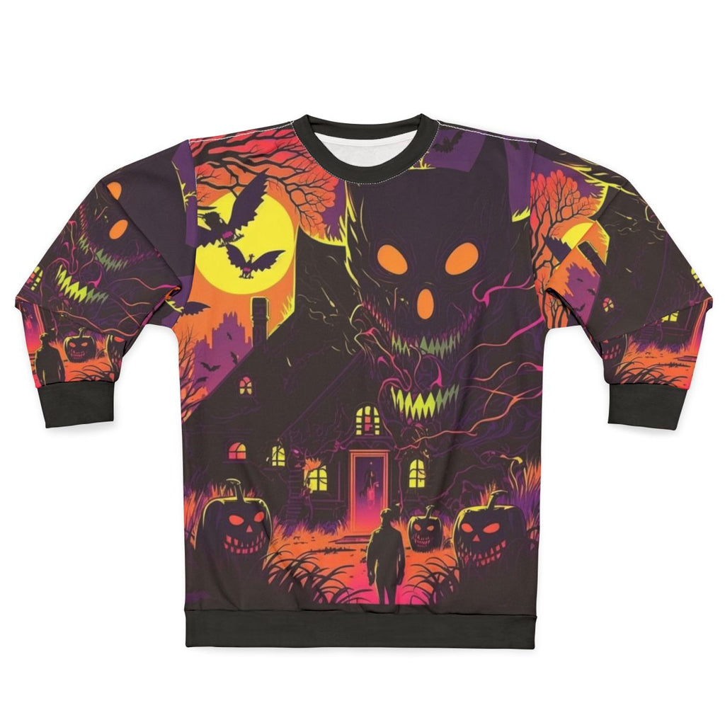 Spooky Halloween Scene V-Neck Sweatshirt