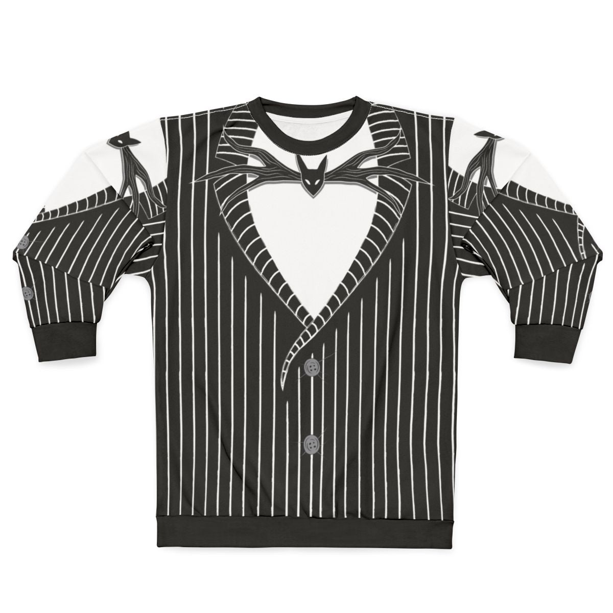 Spooky Halloween Tuxedo Sweatshirt with Skeleton and Gothic Design