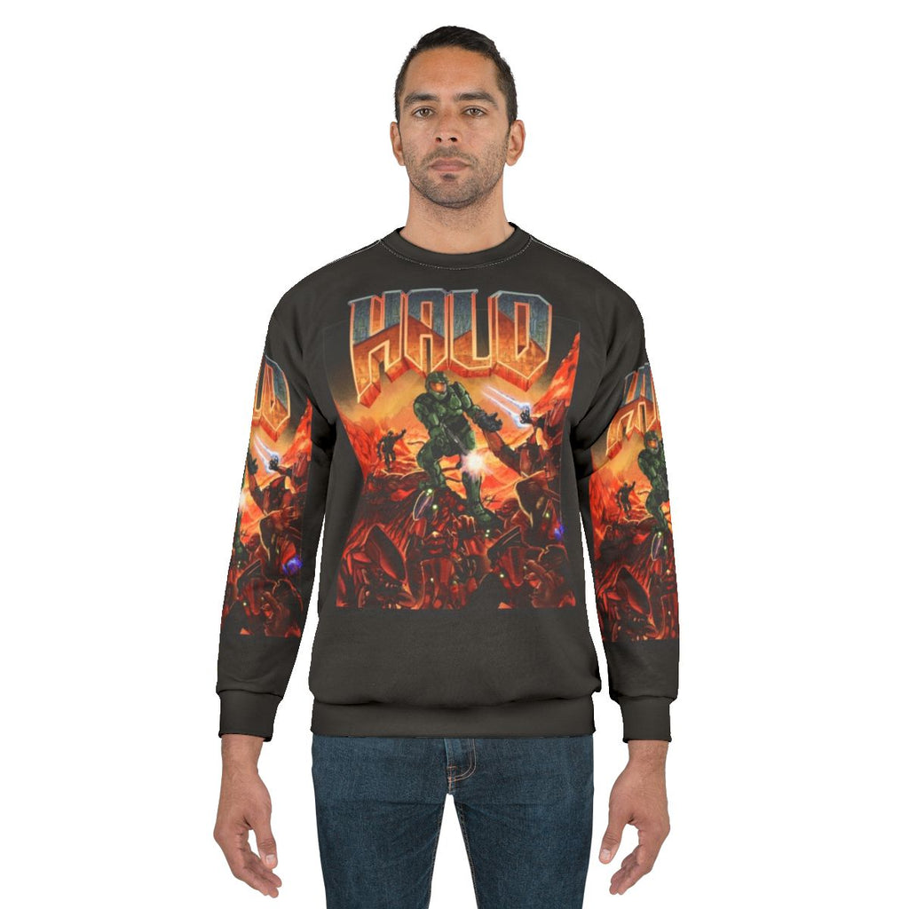 Halo Game Sweatshirt, featuring the iconic Halo logo