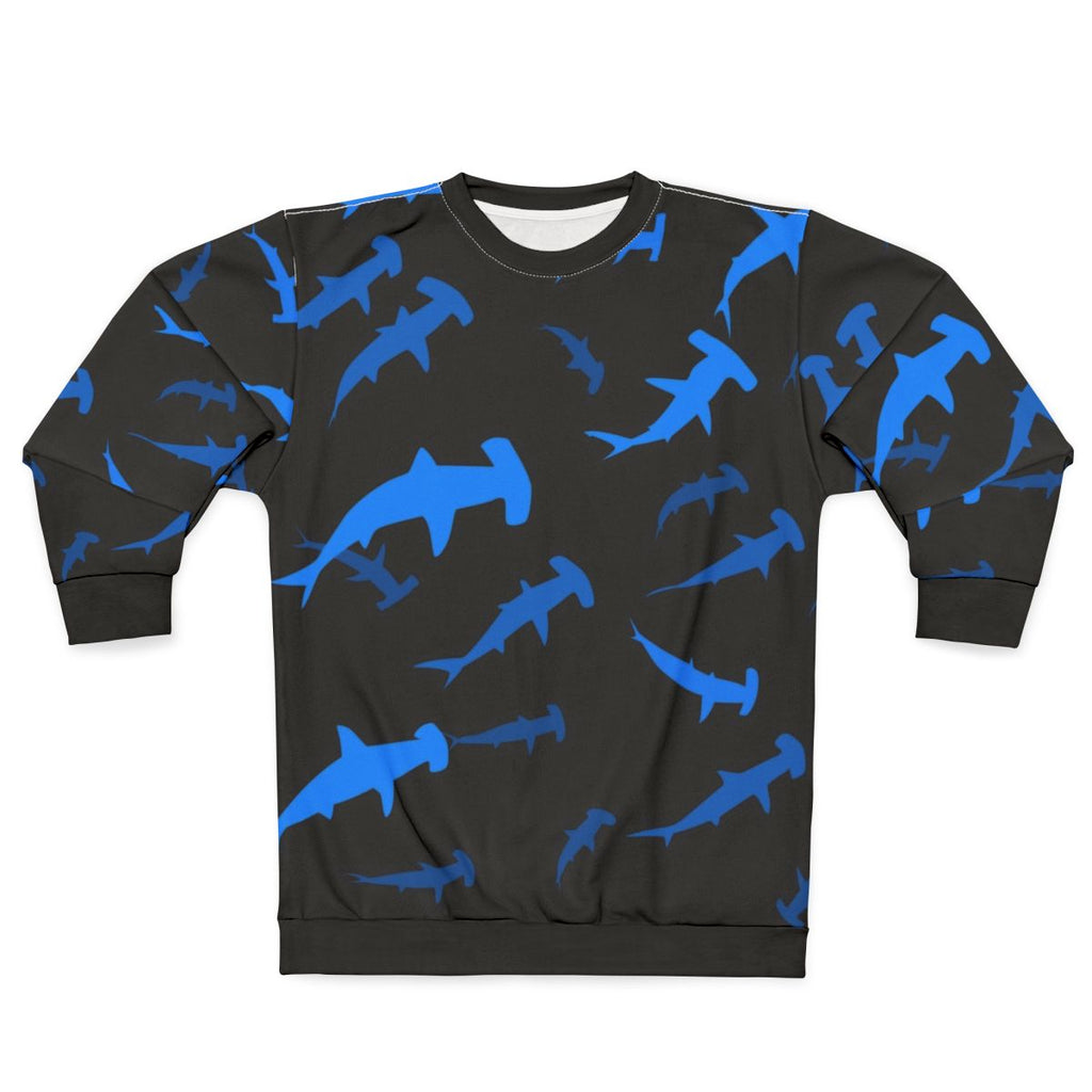 Hammerhead shark design on a comfortable sweatshirt