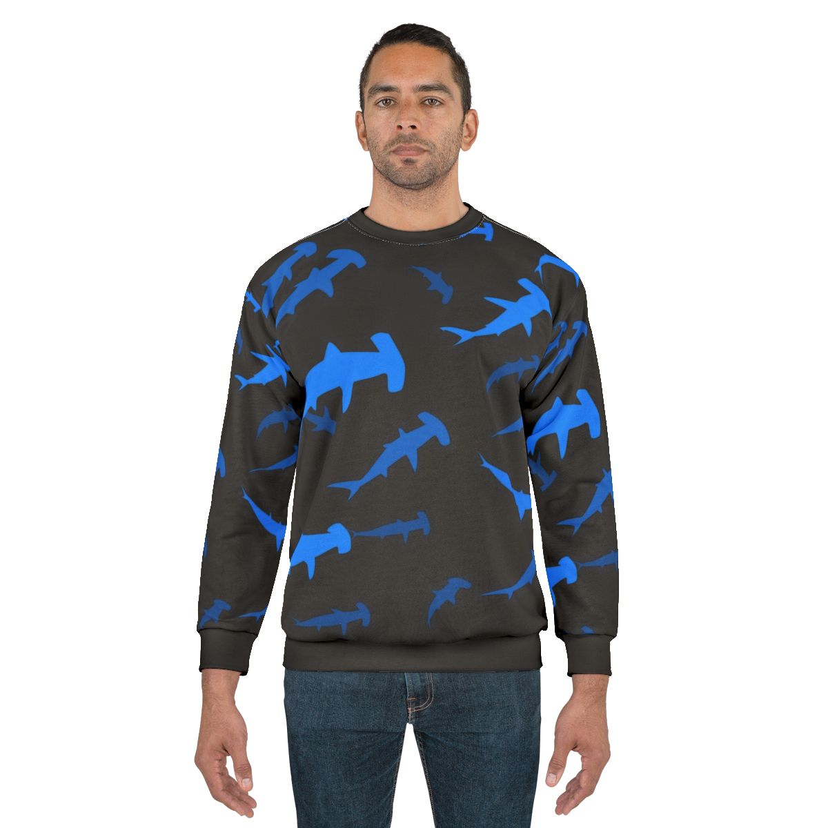 Hammerhead shark design on a comfortable sweatshirt