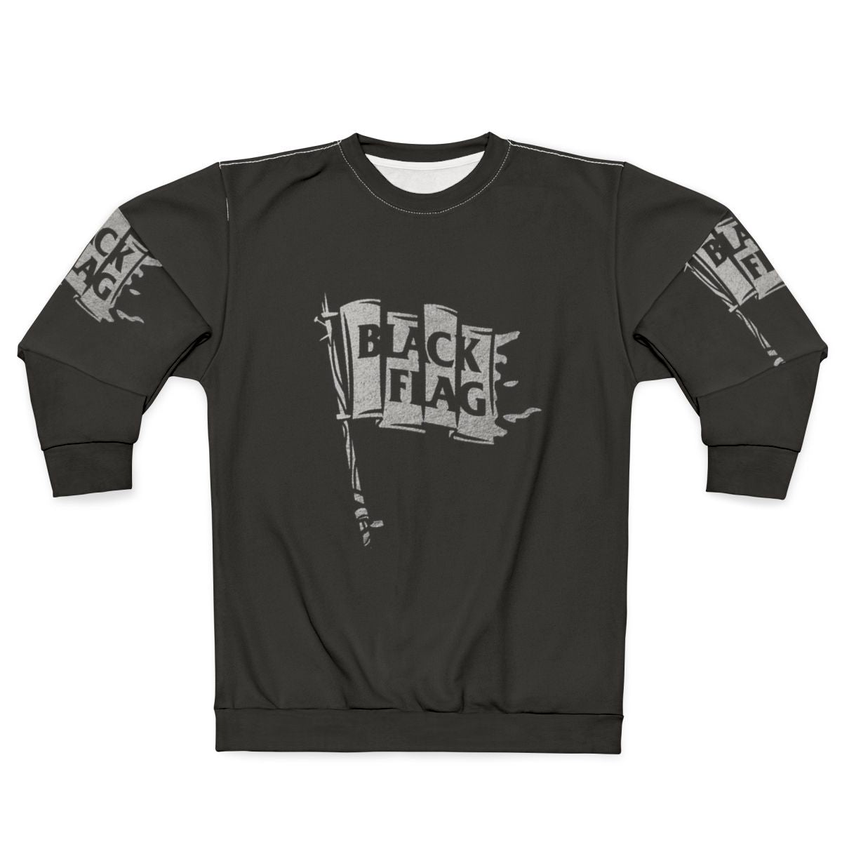 Punk Rock Sweatshirt with Black Flag Band Graphic