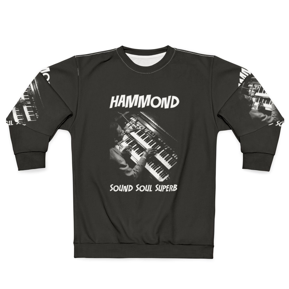 Hammond B3 Organ Superb Sweatshirt with Abstract Music Graphic