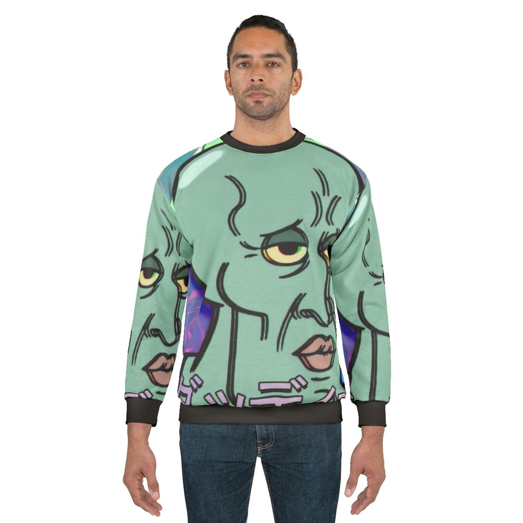 Handsome Squidward Vaporwave Aesthetic Spongebob Sweatshirt