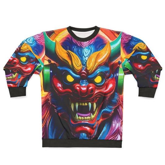 Hannya mask japanese tattoo design on sweatshirt
