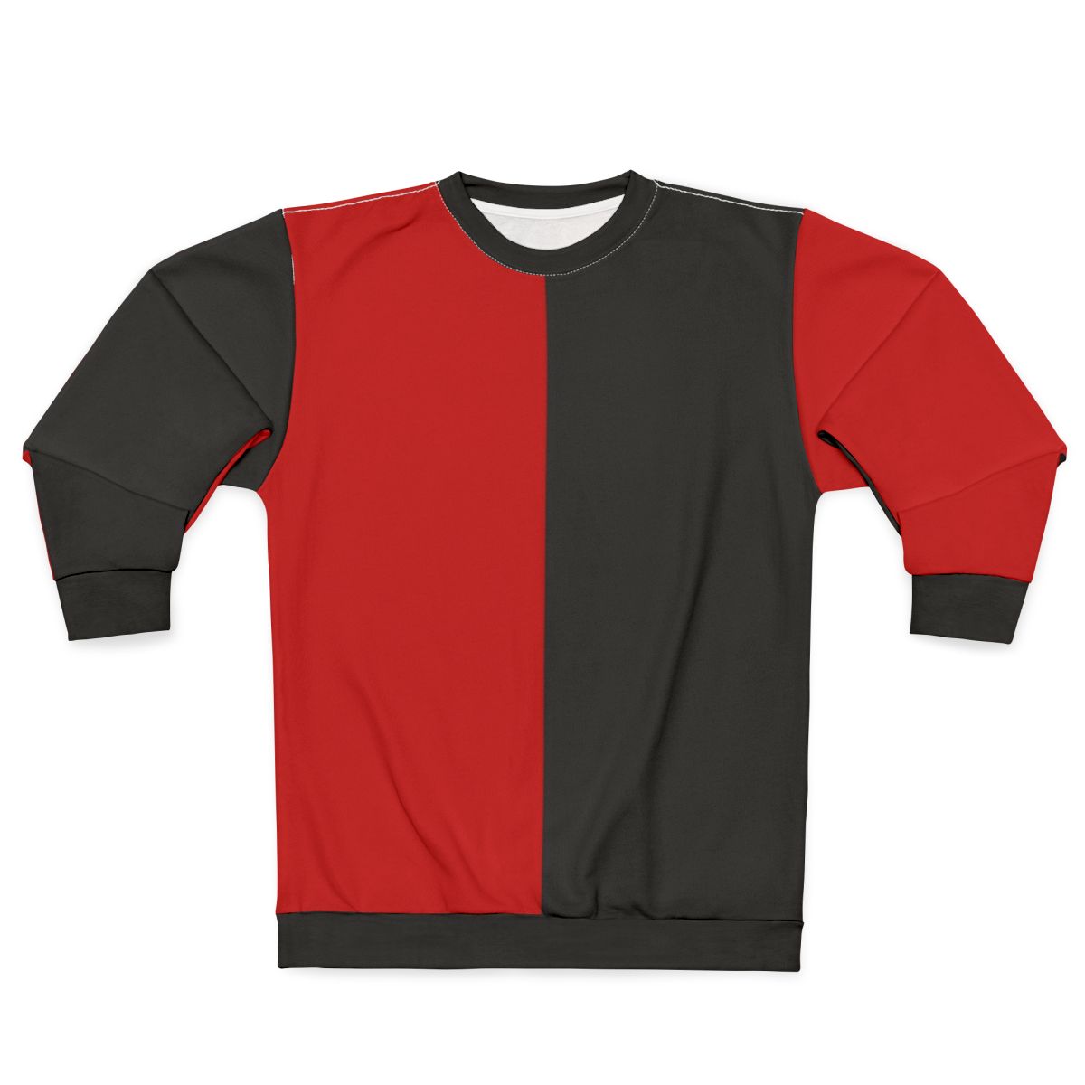 Harlequin black and red colorblock sweatshirt