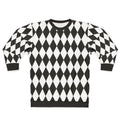 Harlequin diamond pattern black and white sweatshirt