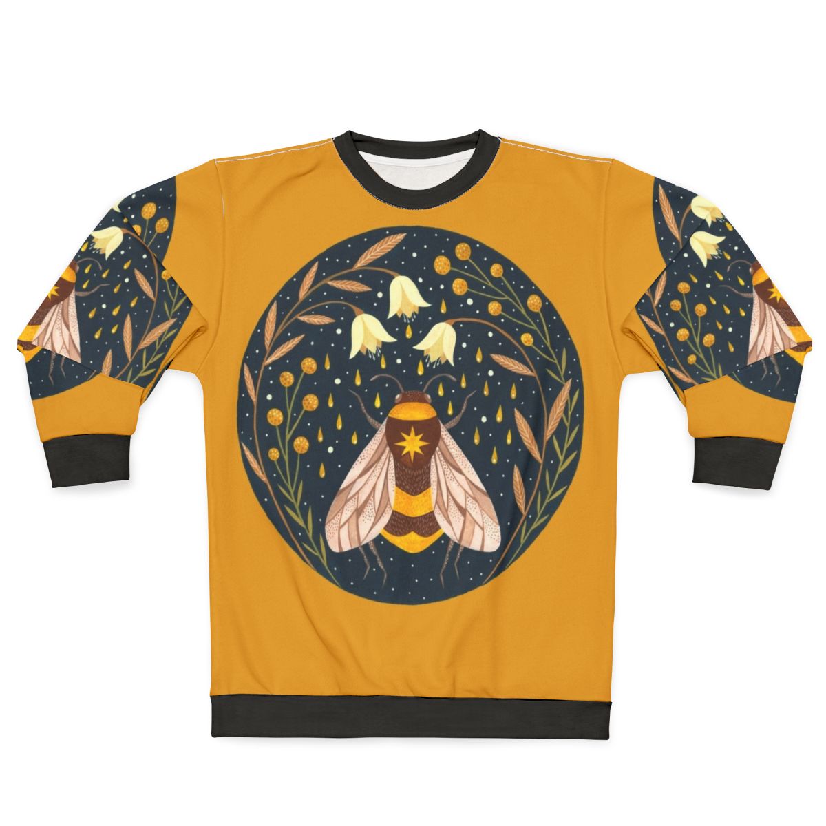 Gold Harvest Beekeeper Sweatshirt with Floral Motif