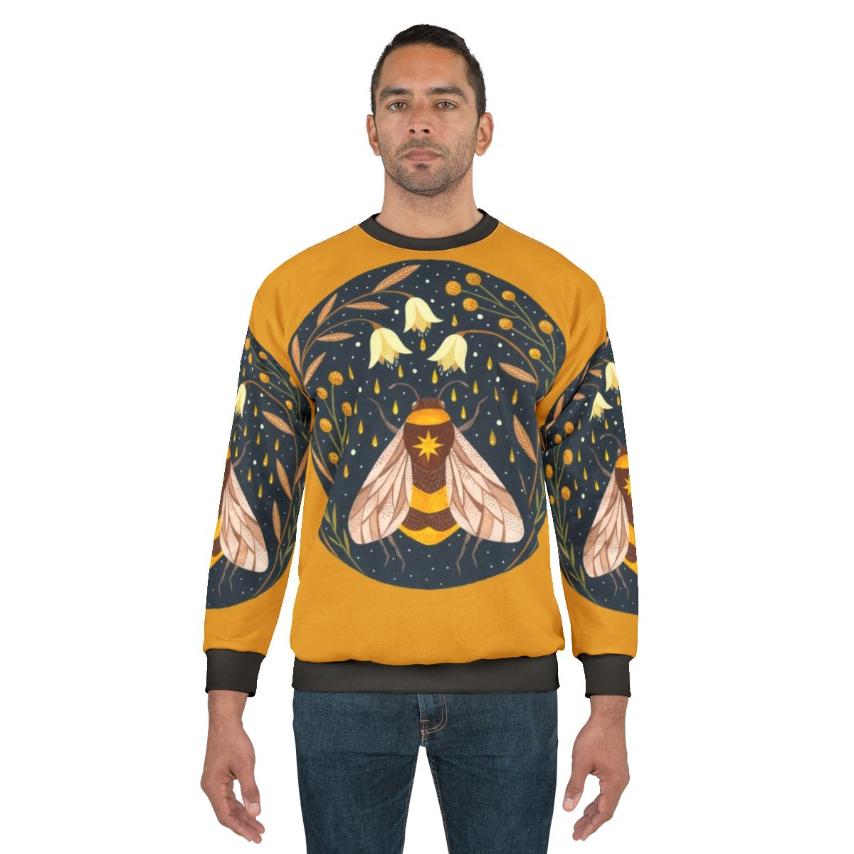 Gold Harvest Beekeeper Sweatshirt with Floral Motif