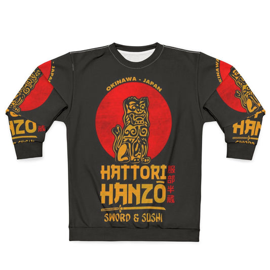 Hattori Hanzo inspired sweatshirt featuring Japanese samurai design