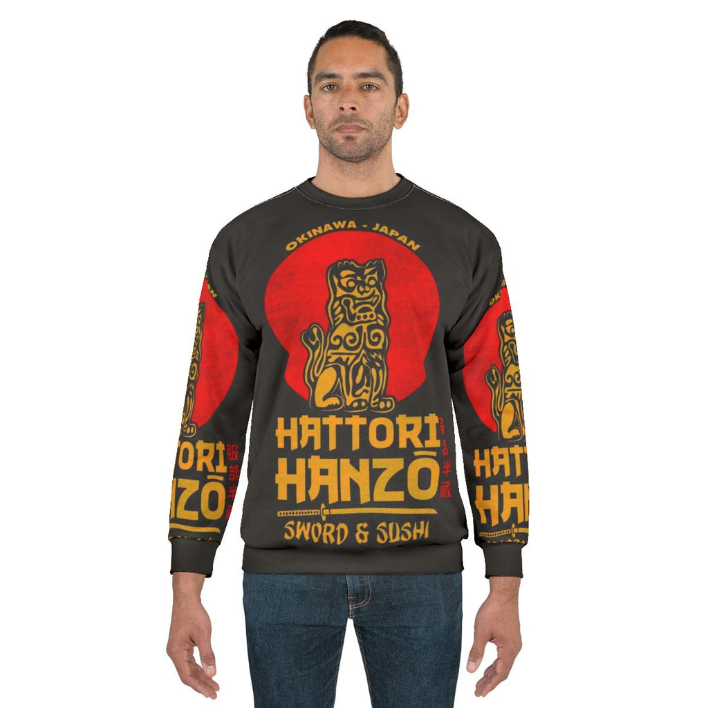 Hattori Hanzo inspired sweatshirt featuring Japanese samurai design