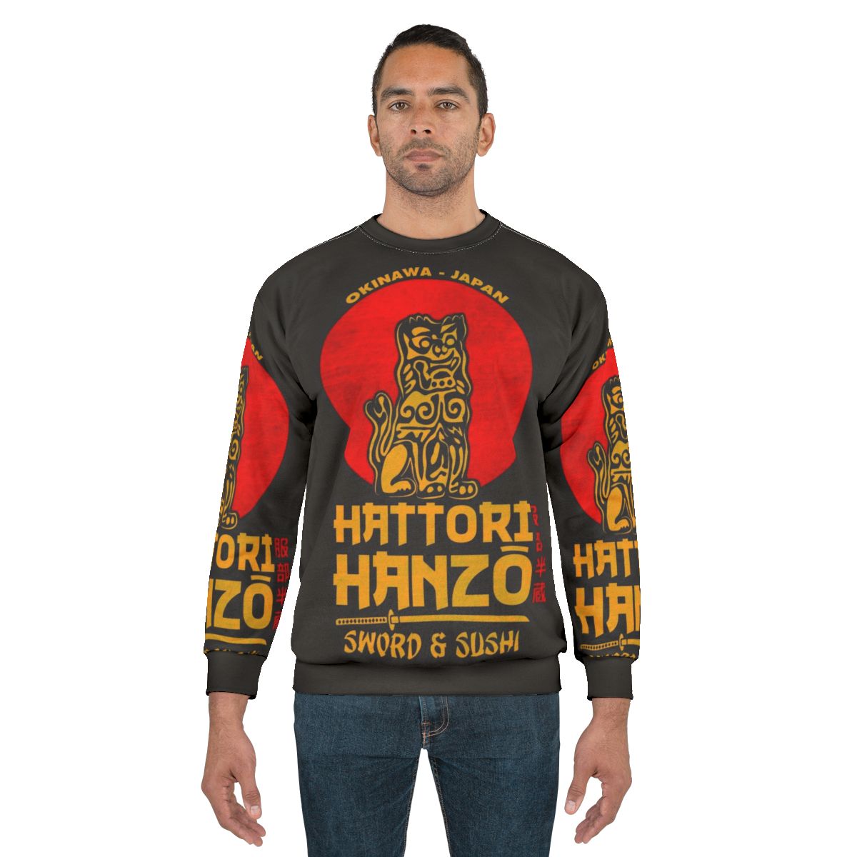 Hattori Hanzo inspired sweatshirt featuring Japanese samurai design