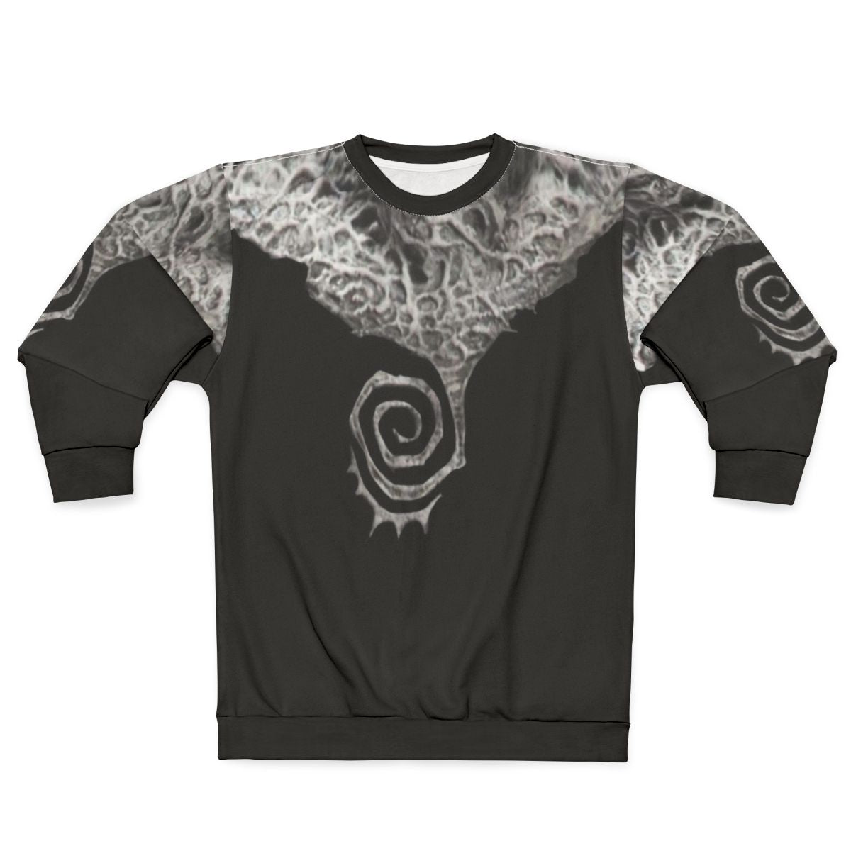 Spiral sweatshirt with supernatural, anti-hero, and super powers theme