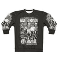 Spooky haunted mansion sweatshirt with horror theme