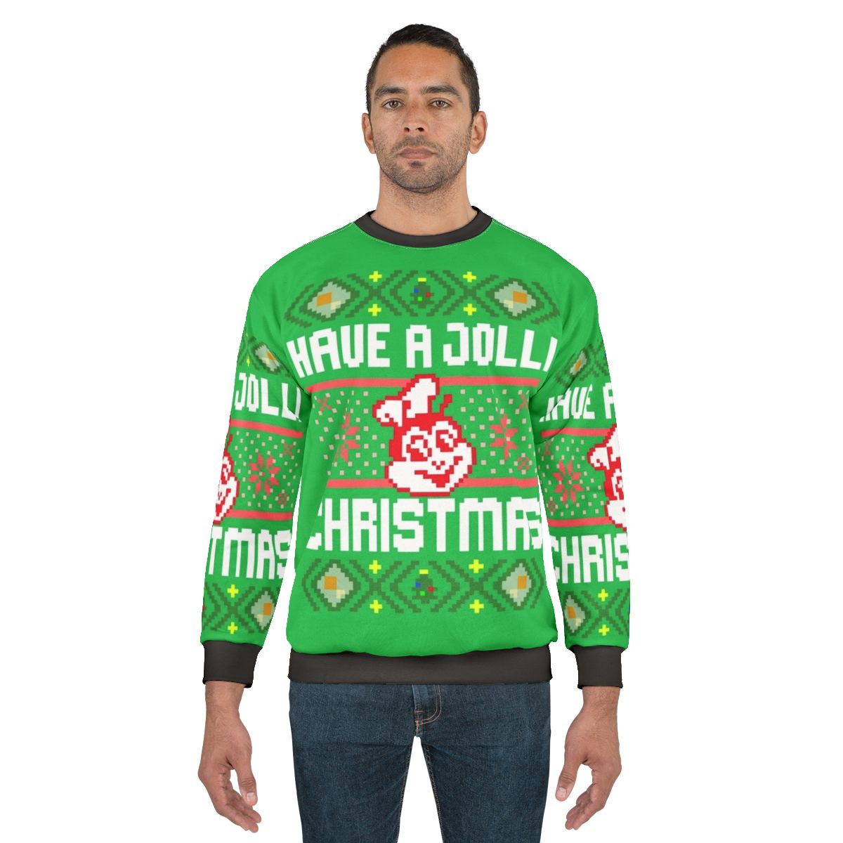 Jollibee Pixelated Christmas Sweatshirt