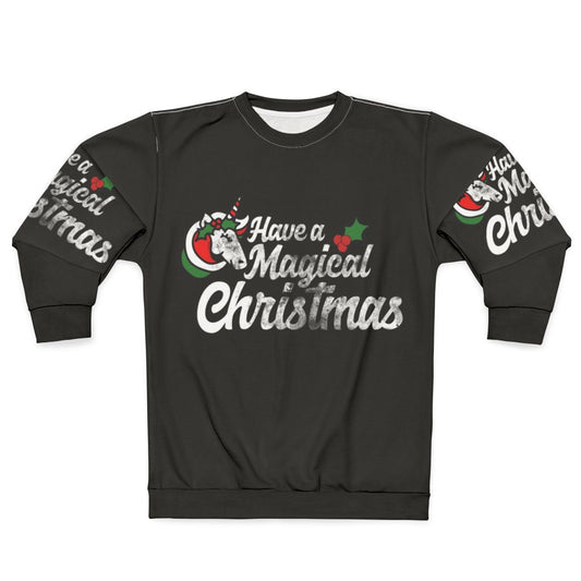 Magical Christmas Sweater with Unicorns and Retro Design