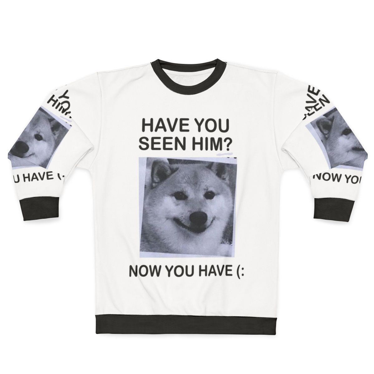 "Have You Seen Him?" Shiba Inu sweatshirt featuring a cute and inspirational dog design