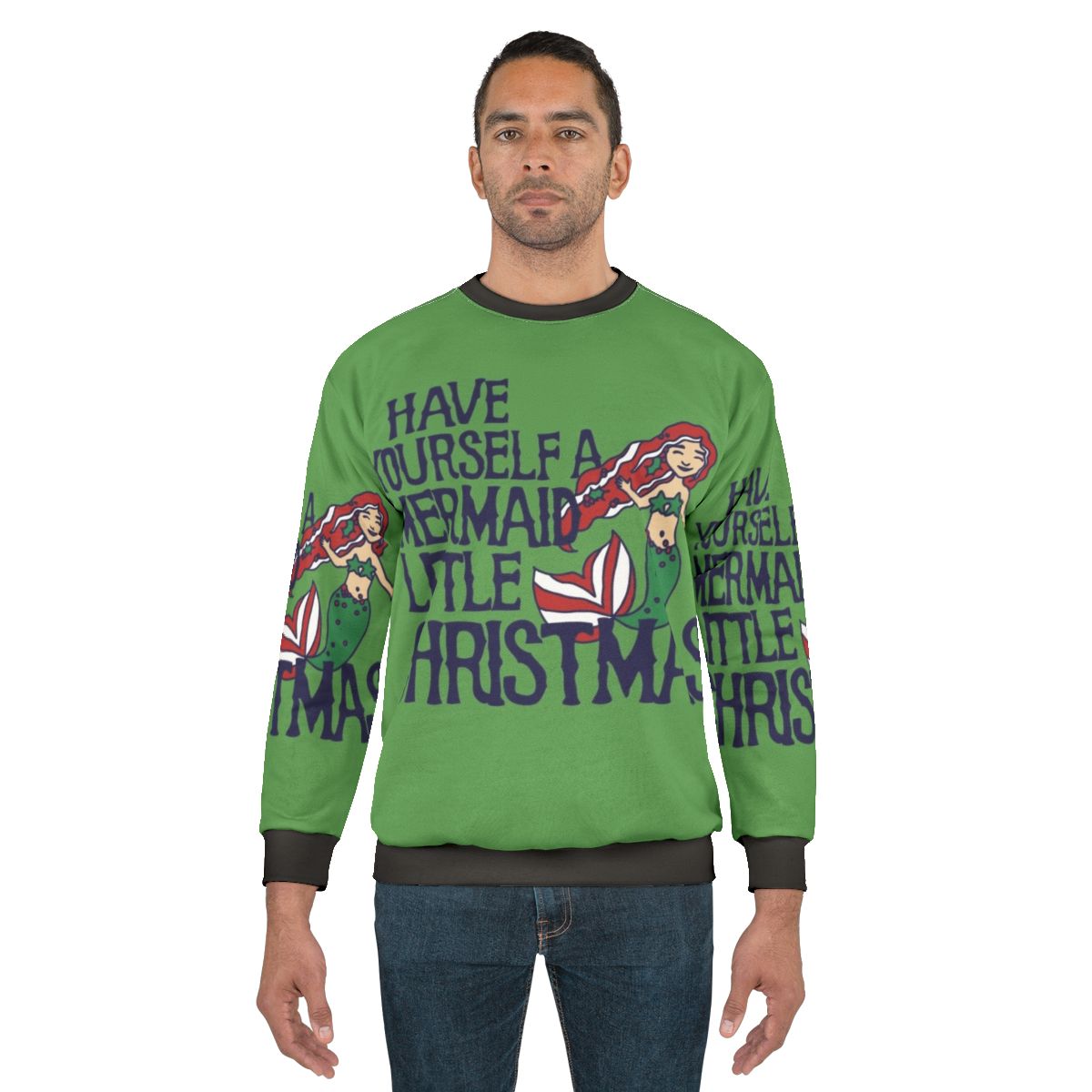 Mermaid Christmas Sweatshirt with Festive Design