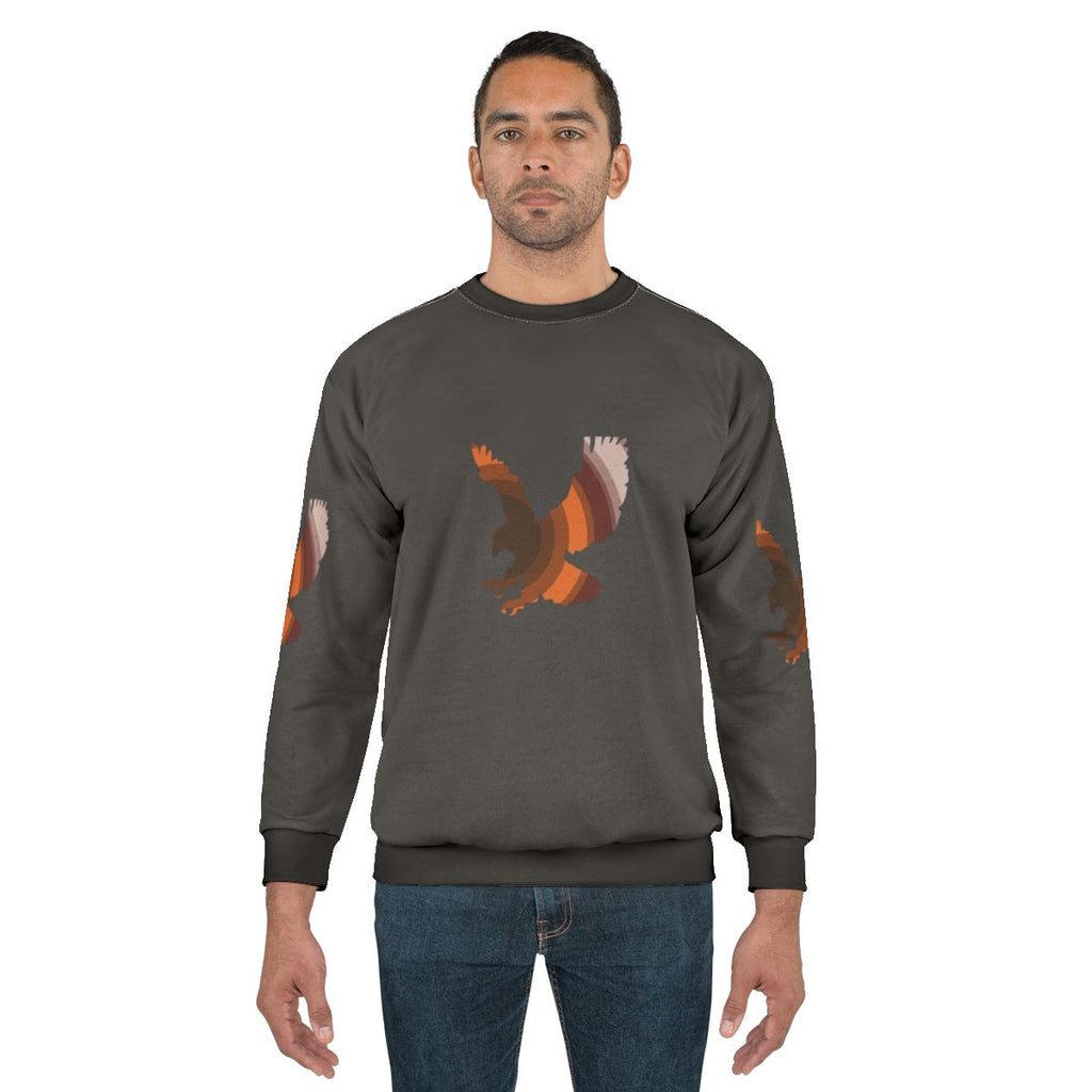 Legendary Hawk Sweatshirt with Colorful Abstract Animal Art Design