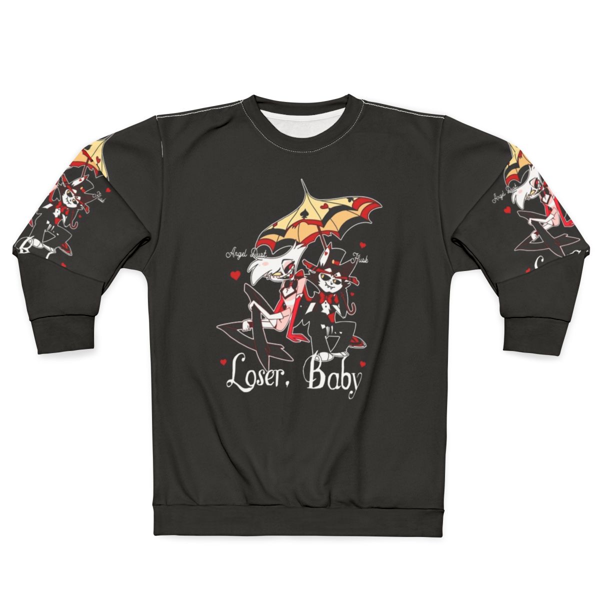 Hazbin Hotel Angel Dust and Husk Demon Cartoon Sweatshirt