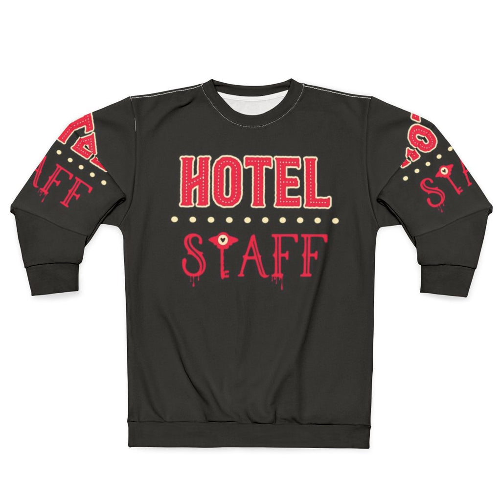 Hazbin Hotel Staff Sweatshirt featuring Alestor, Angel Dust, and other characters