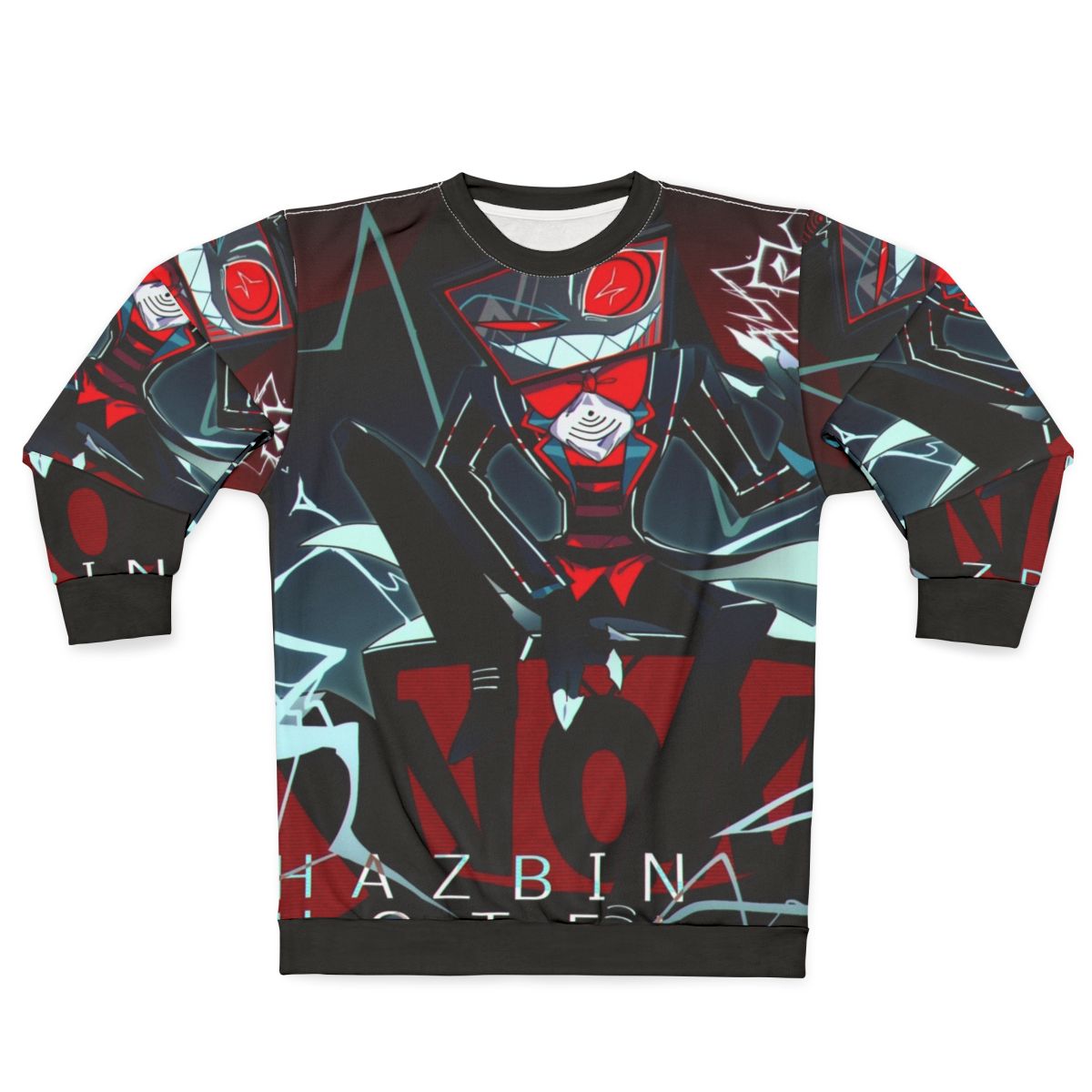 Hazbin Hotel Vox Sweatshirt featuring the character Vox
