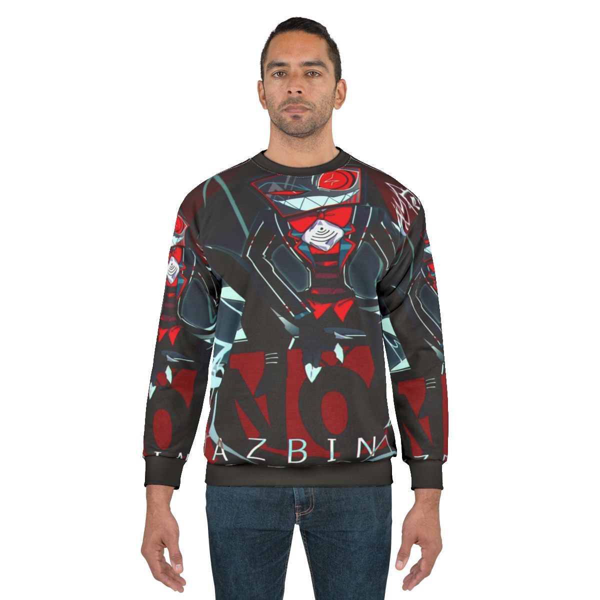 Hazbin Hotel Vox Sweatshirt featuring the character Vox
