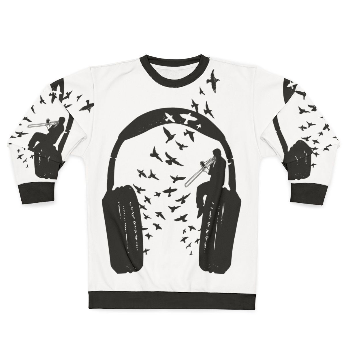 Trombone sweatshirt with headphone design