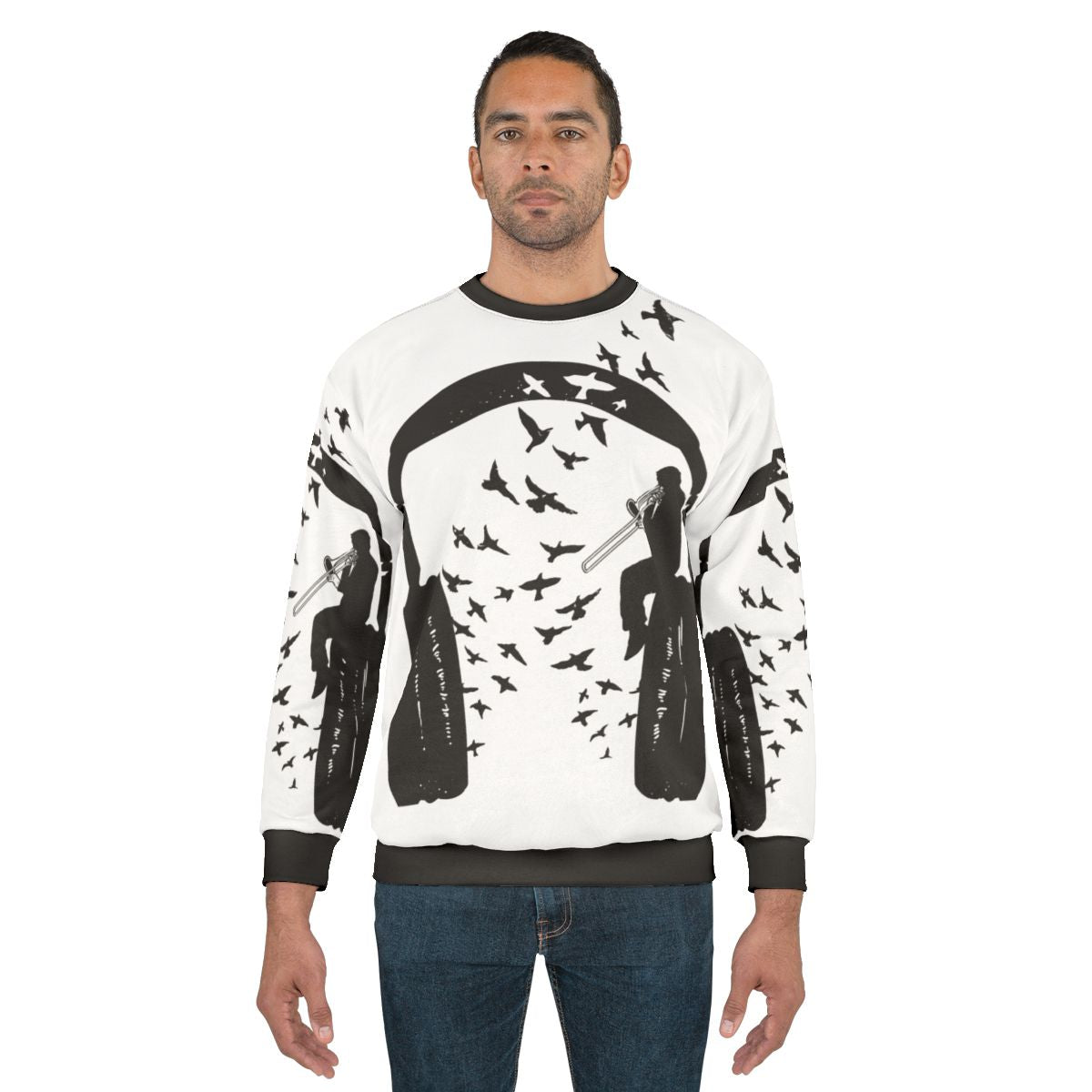 Trombone sweatshirt with headphone design