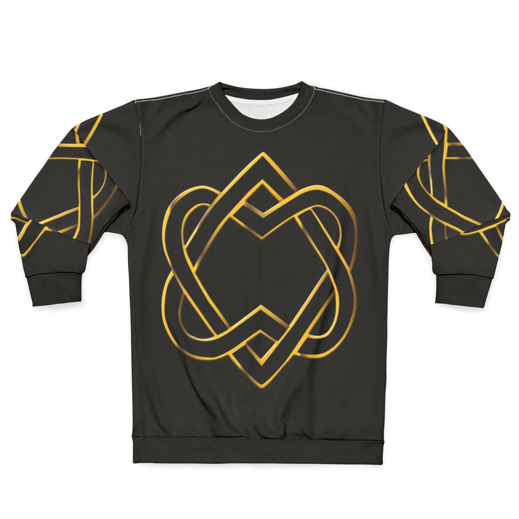 Heart Sweatshirt with Vintage Celtic Knot Music & Folk Lovers Design