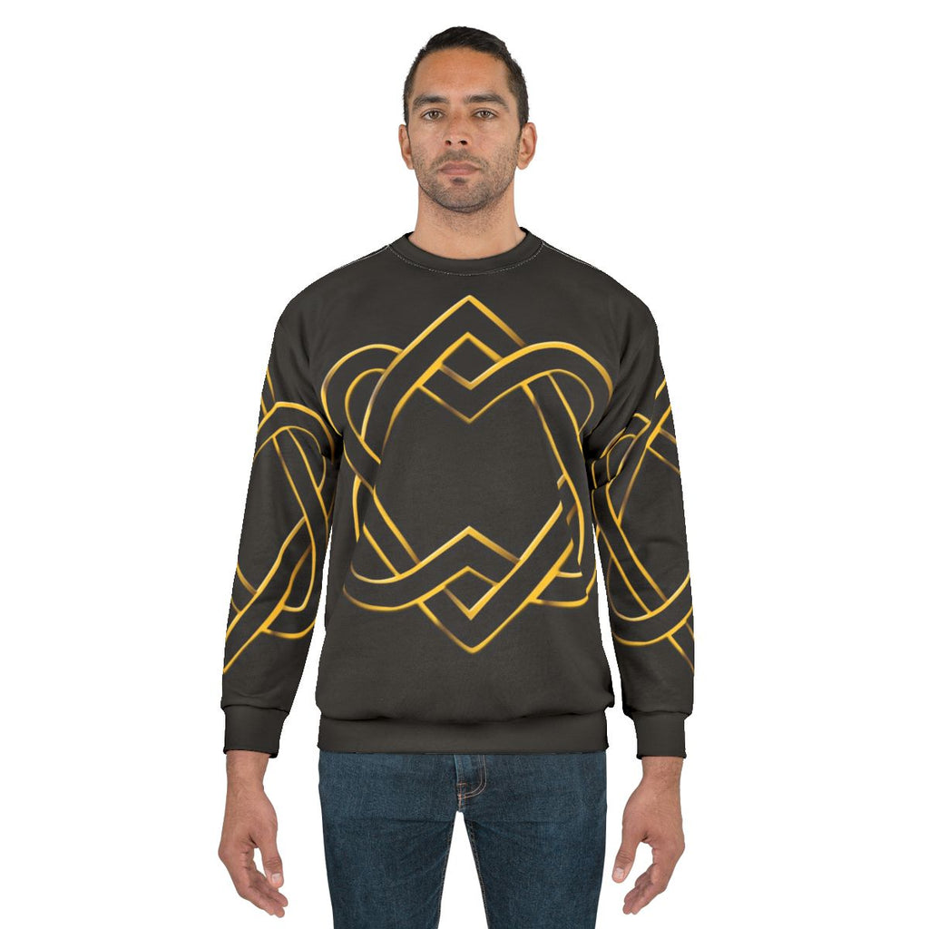 Heart Sweatshirt with Vintage Celtic Knot Music & Folk Lovers Design