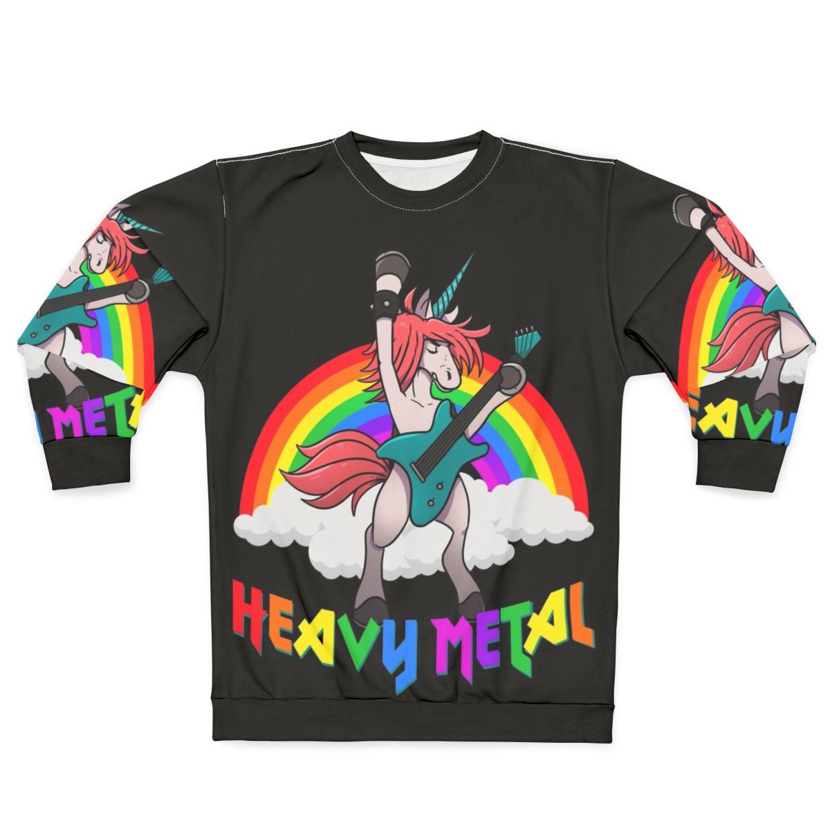 Heavy Metal Unicorn Music Guitar Sweatshirt