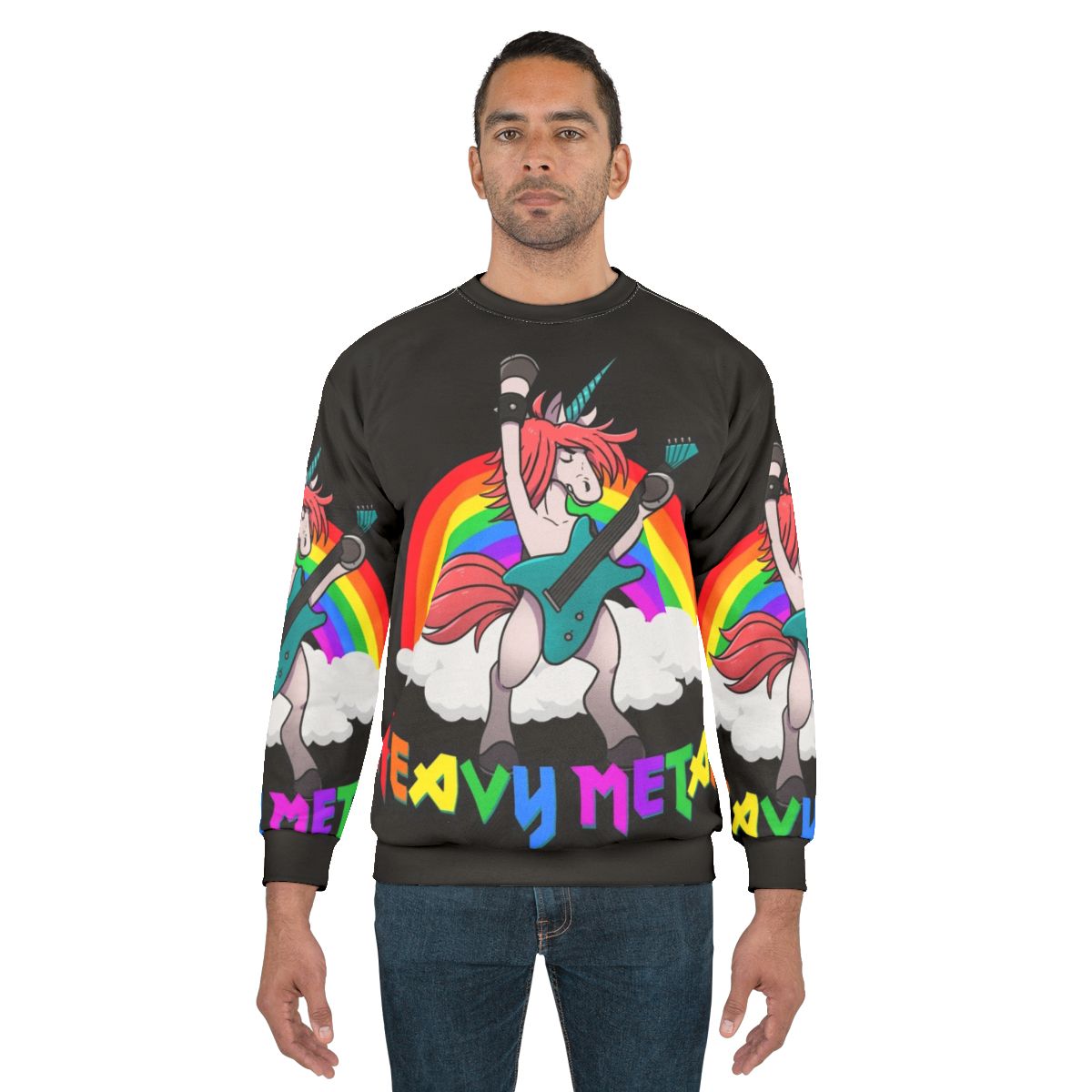 Heavy Metal Unicorn Music Guitar Sweatshirt