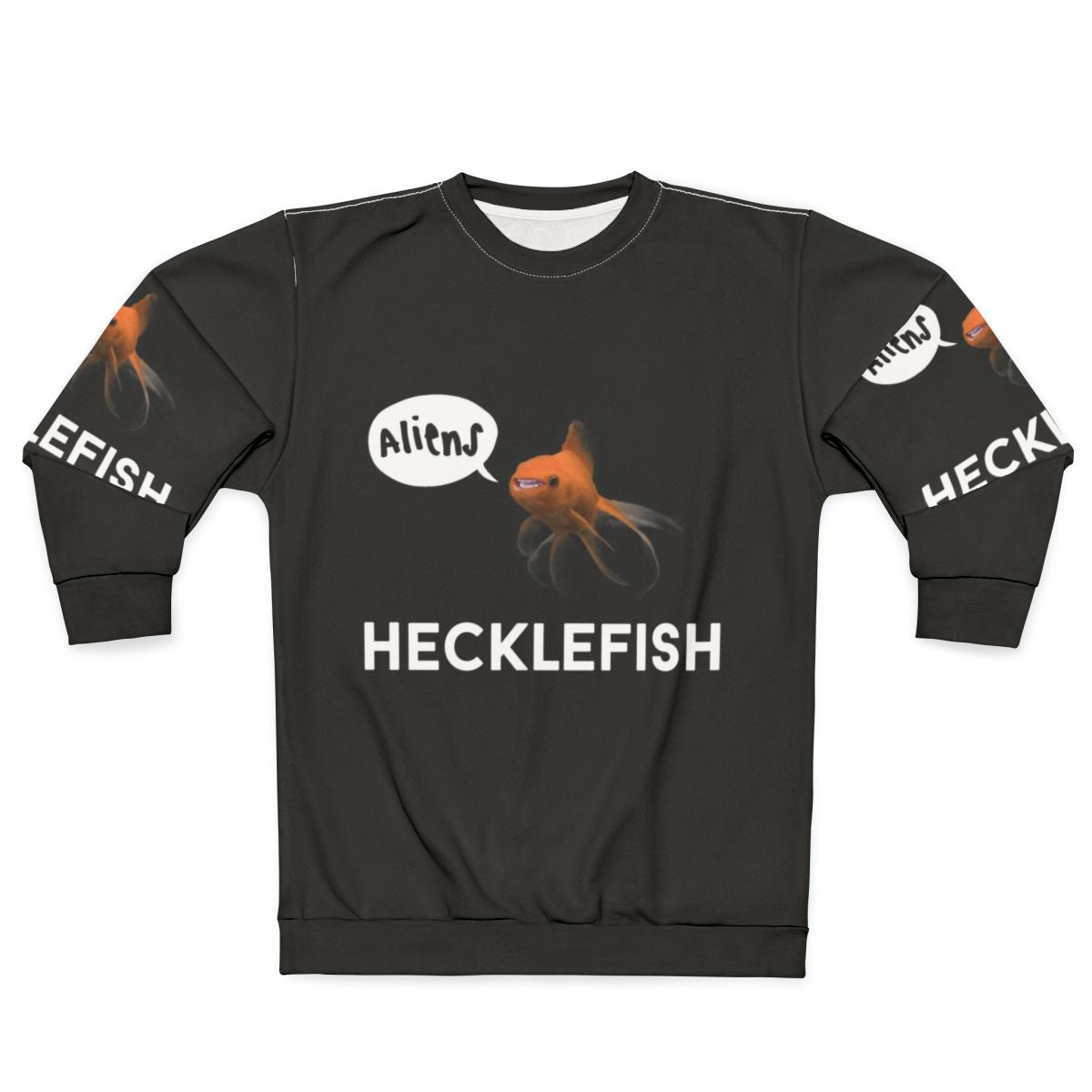 Hecklefish Graphic Sweatshirt featuring underwater mysteries and conspiracies