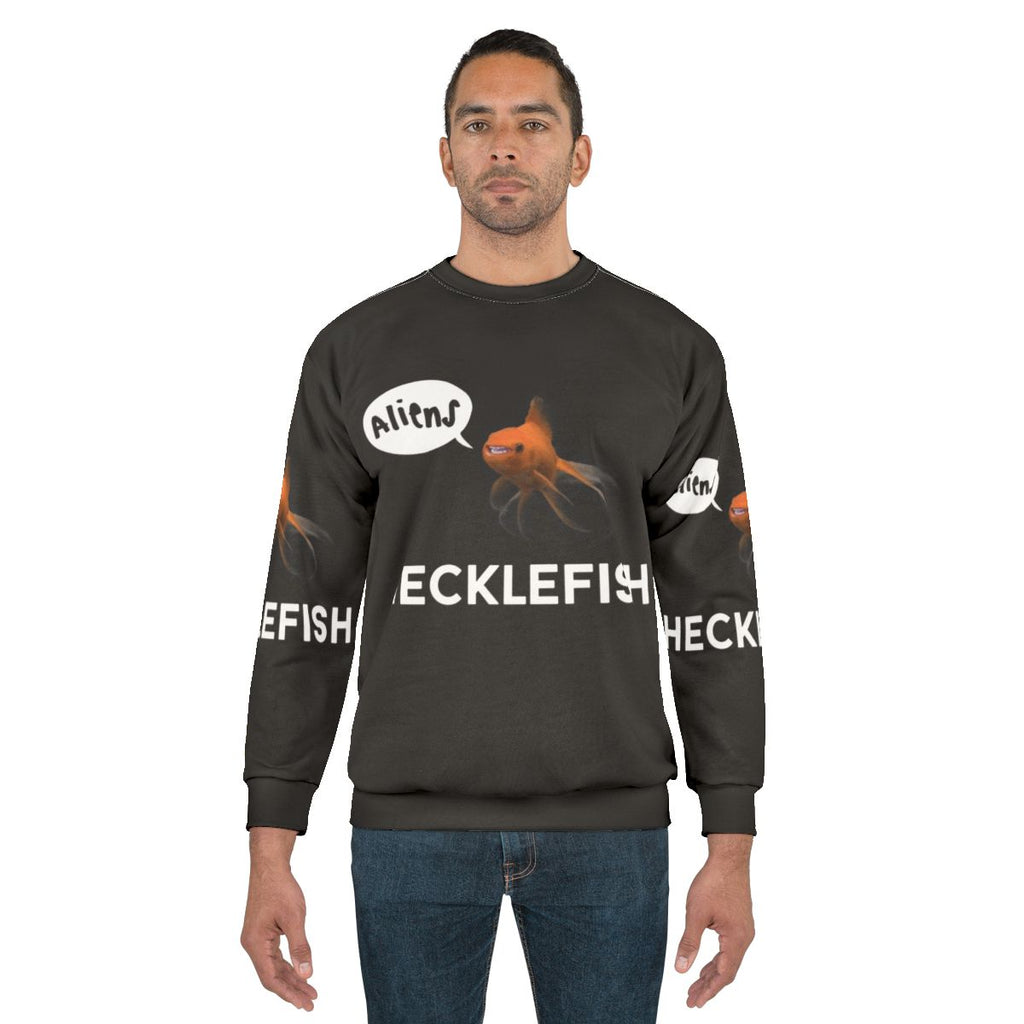 Hecklefish Graphic Sweatshirt featuring underwater mysteries and conspiracies