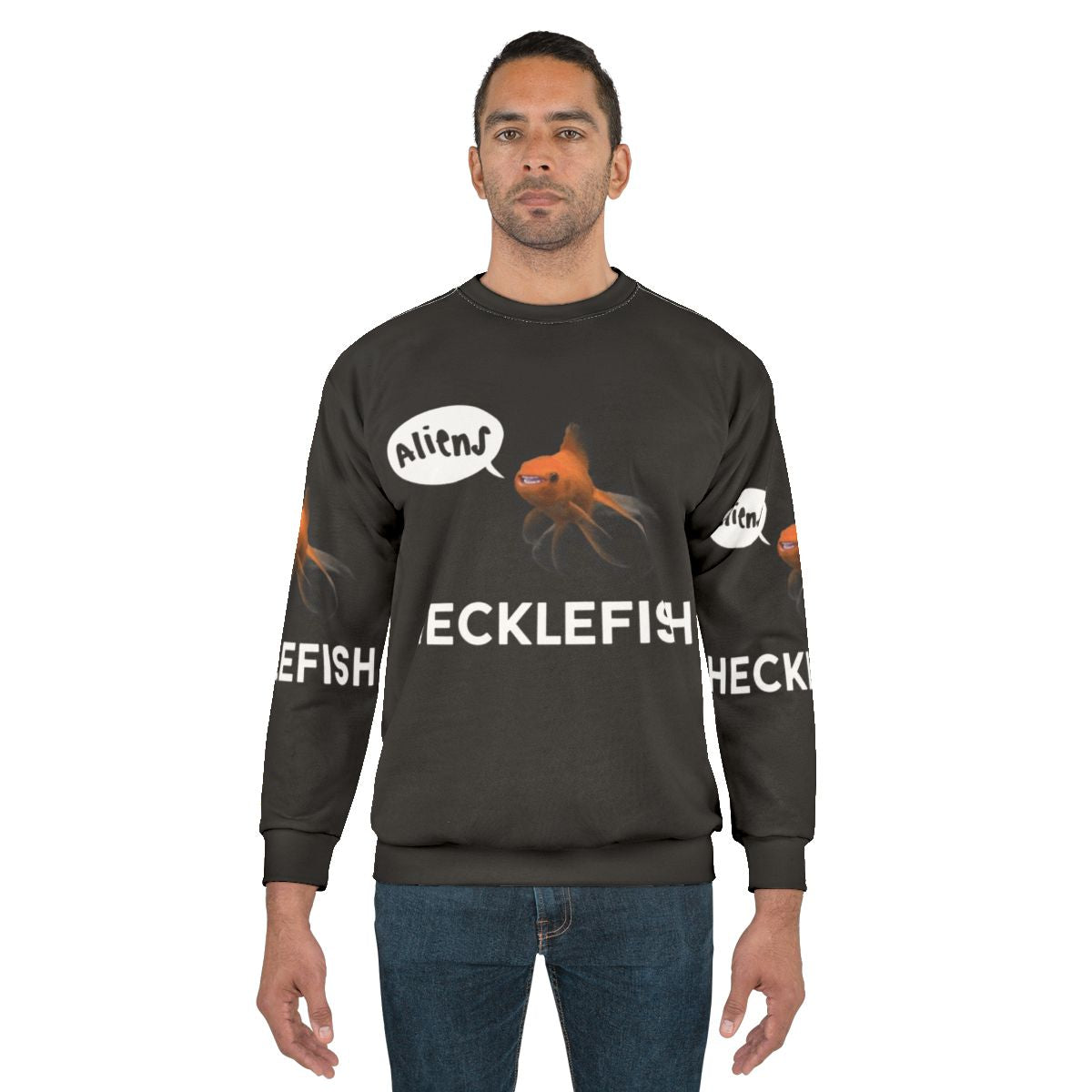 Hecklefish Graphic Sweatshirt featuring underwater mysteries and conspiracies