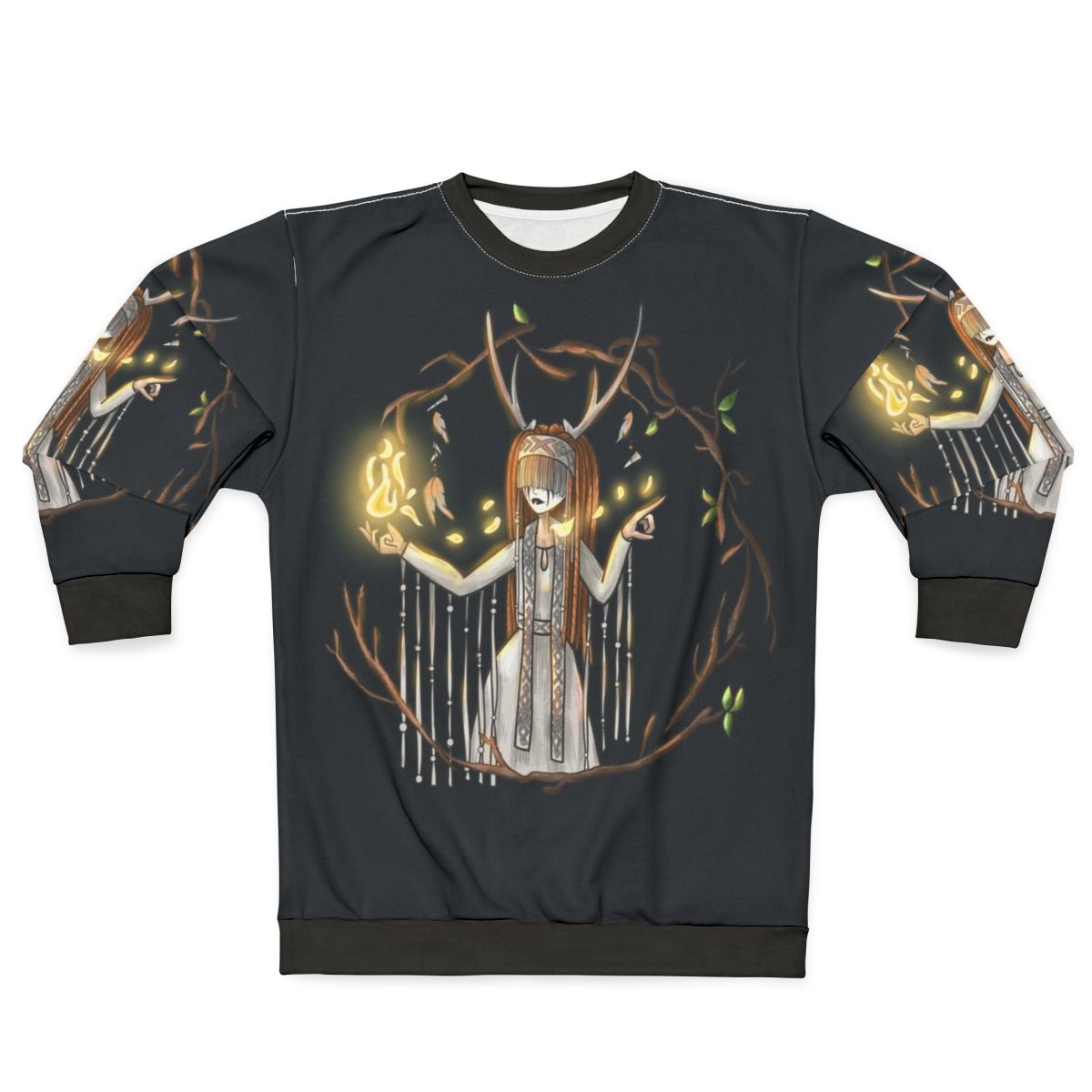 Heilung Fanart Sweatshirt featuring tribal, nature-inspired design