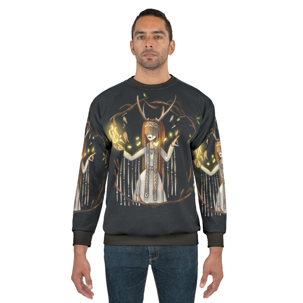 Heilung Fanart Sweatshirt featuring tribal, nature-inspired design