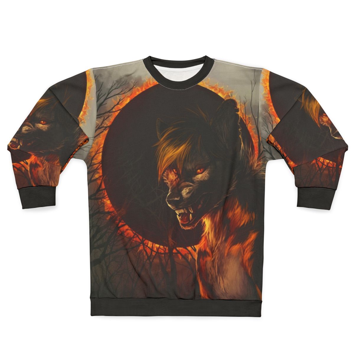 Eclipse werewolf sweatshirt with forest and gothic design