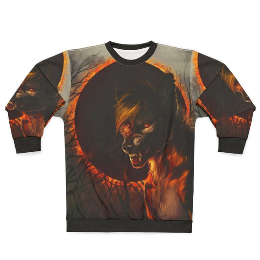 Eclipse werewolf sweatshirt with forest and gothic design