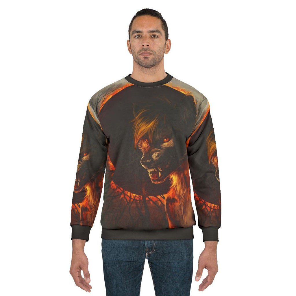 Eclipse werewolf sweatshirt with forest and gothic design