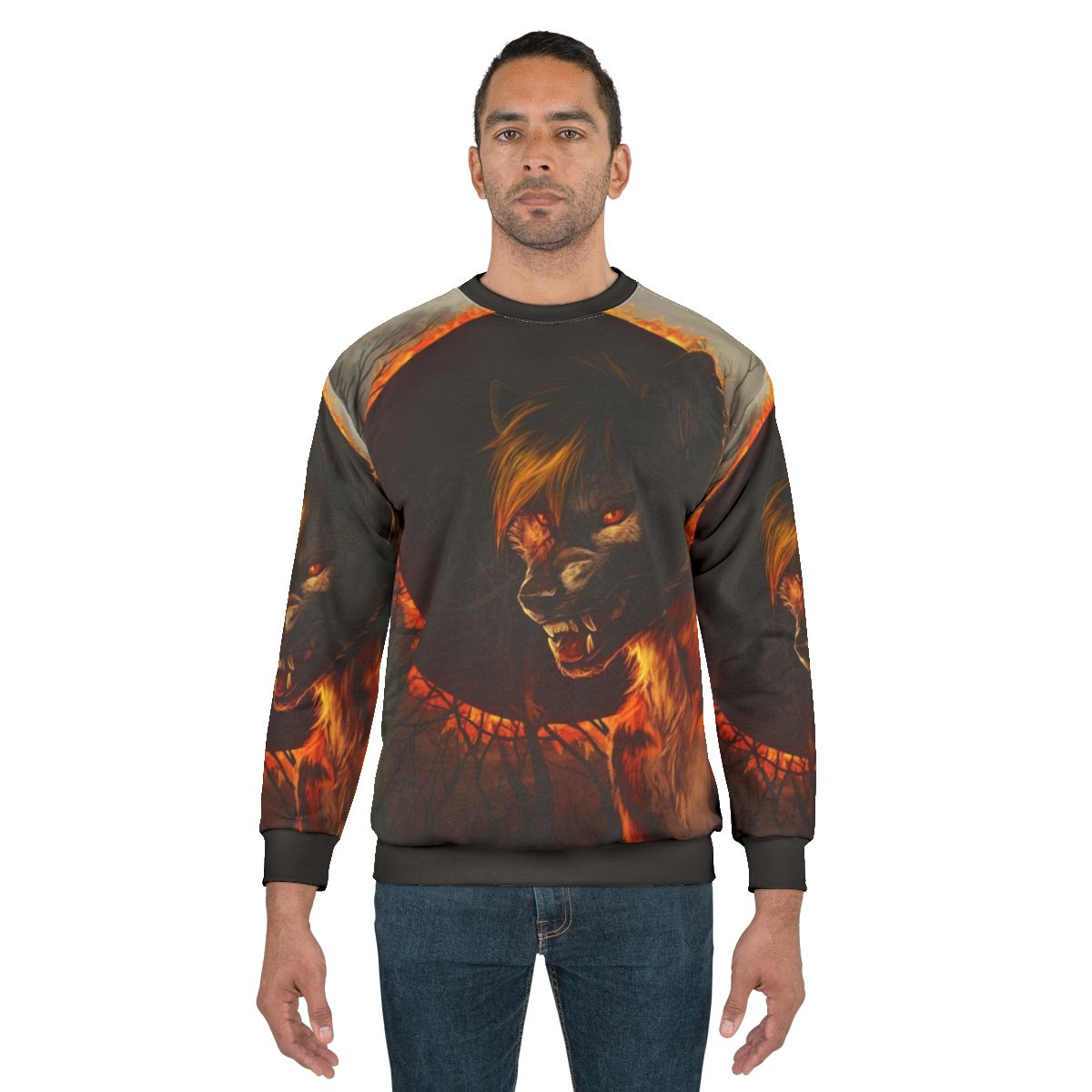 Eclipse werewolf sweatshirt with forest and gothic design