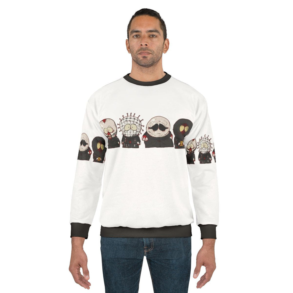 Helldudes Sweatshirt with South Park horror and Hellraiser inspired design