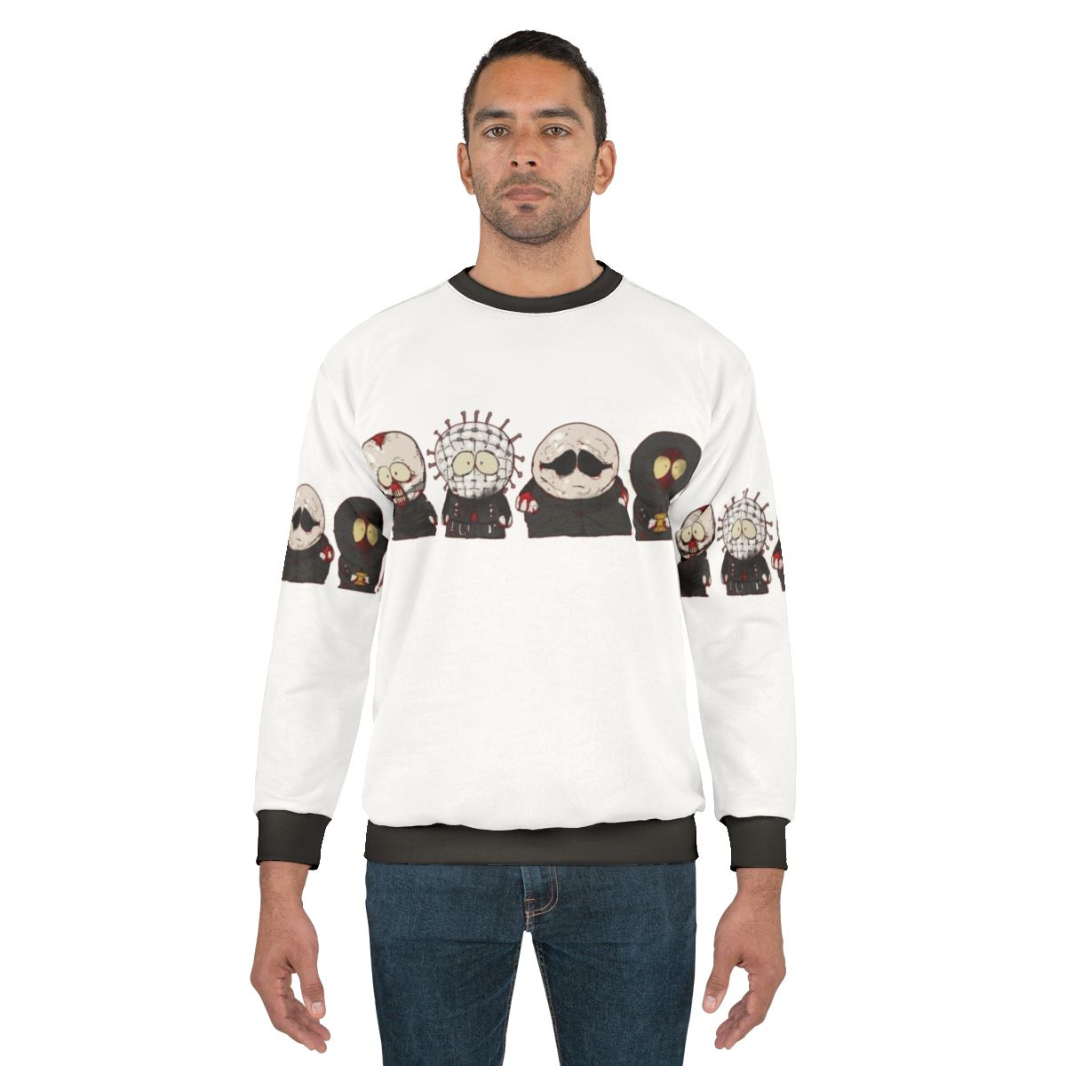 Helldudes Sweatshirt with South Park horror and Hellraiser inspired design