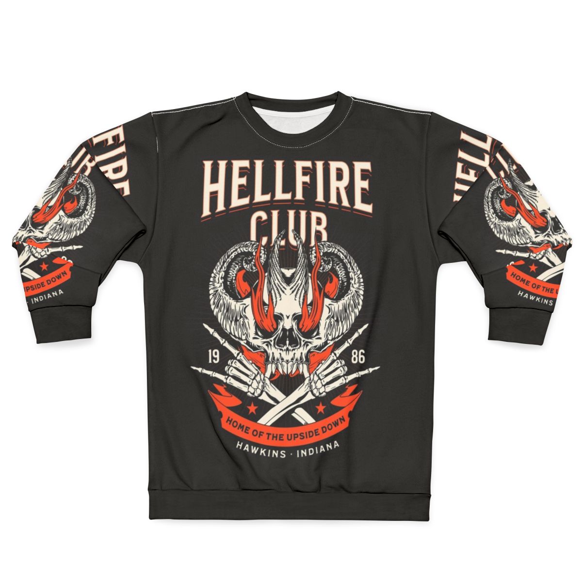 Hellfire Club Stranger Things Sweatshirt 2 featuring 1980s retro design