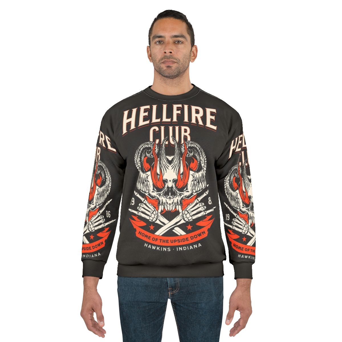 Hellfire Club Stranger Things Sweatshirt 2 featuring 1980s retro design